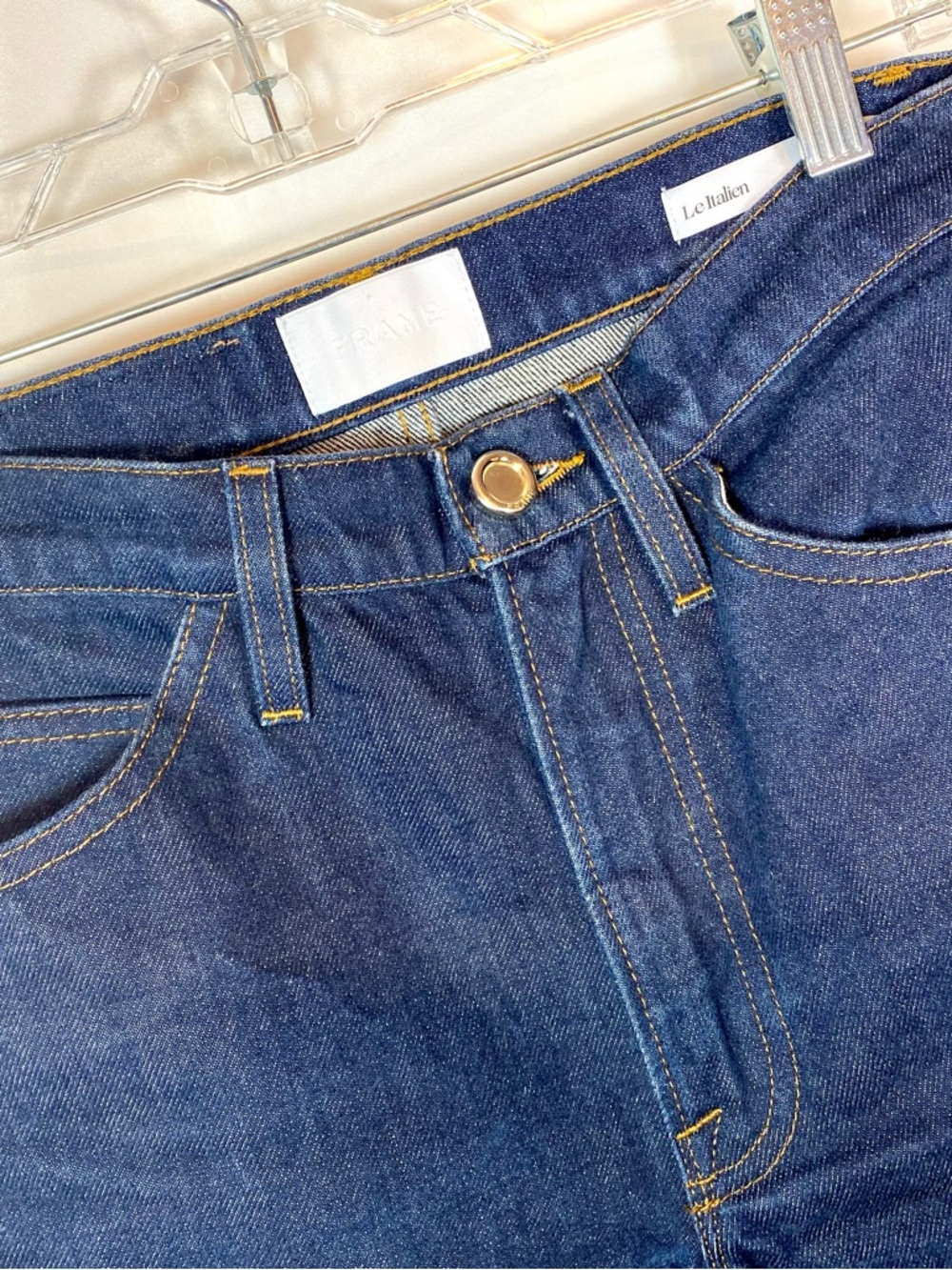 FRAME Le Italien True Straight Dark Blue Denim Jeans 100% Cotton - Picture 2 of 8
